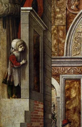 The Annunciation with St. Emidius, 1486 (detail)